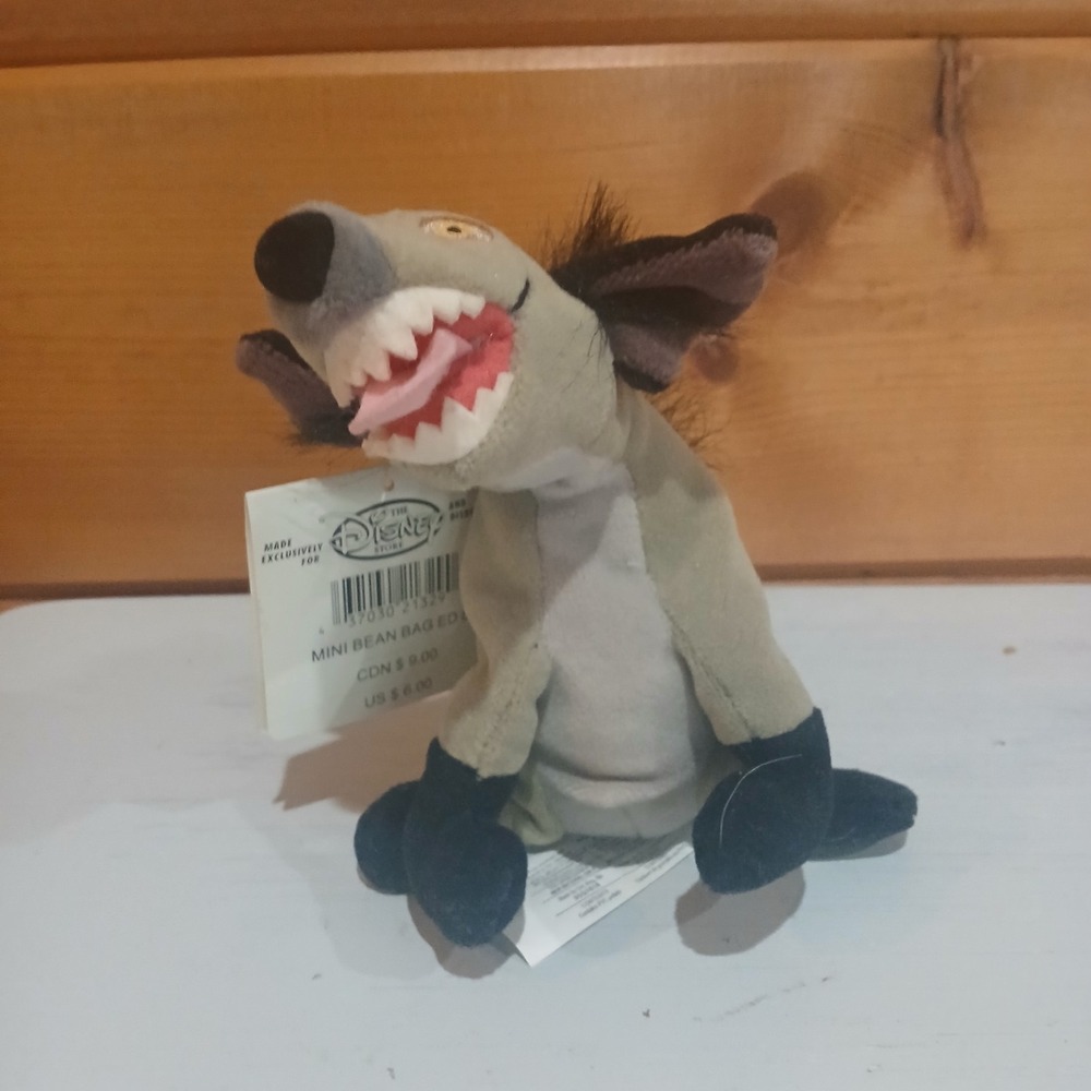 BNWT Vintage Disney Store Hyena Ed Beanie Plush Lion King D42